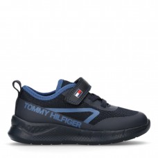 TOMMY HILFIGER Low Cut Lace-Up Velcro Sneaker T1B9-34110-1843800 μπλε